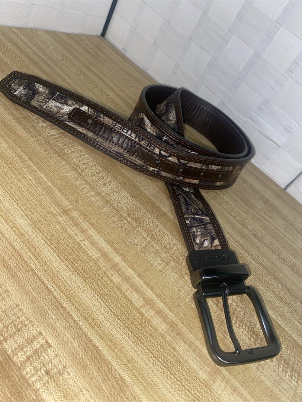 Realtree Camouflage Men’s Brown LEATHER BELT XL 42”-44”
